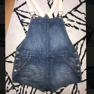 Free People Denim Romper Overalls